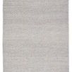 Solid gray and ivory woven indoor/outdoor area rug with subtle striated texture
