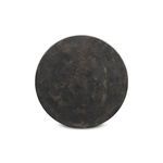Top-down view showing the round, bronze-colored table surface with textured finish