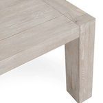 Close-up on corner showing traditional dovetail joinery and texture of reclaimed oak wood