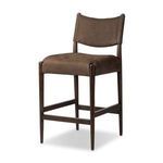 Jayla counter stool angled view highlighting seat thickness and leather texture