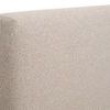 Close-up showing fine upholstery detail and slightly nubby fabric weave of headboard