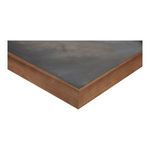 Close-up of corner showing warm brown stained pine frame detail