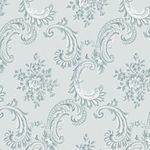 Rachel Ashwell Boudoir Beauty wallpaper with soft blue floral and scroll pattern on a light background