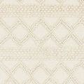 Close-up of ivory rug showing detailed raised diamond texture and wool weave pattern