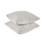 Two gray shams stacked to show thickness and soft, plush texture from front angle