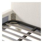 Close-up of metal bracket and slats at inside corner of Ichigo bed frame