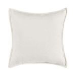 Back side view of ivory cotton linen sham showing smooth texture and neat seam