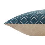 Close-up side profile emphasizing curvature and fabric contrast between front and back