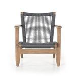 Another front view with natural eucalyptus legs and gray woven open seat and back