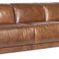 Fleetwood 3-seat sofa in soft aniline top grain taupe leather with wide curved arms and tight t-shaped seat