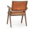 Dolton Arm Chair rear view showing leather backing and wooden frame structure