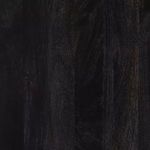 Extreme close-up of black mango wood grain texture on sideboard panel