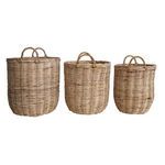 Product Image 1 for Clayton Hand-Woven Rattan Baskets w/ Handles, Natural, Set of 3 from Creative Co-Op