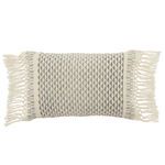 Haskell Indoor/ Outdoor Gray/ Ivory Geometric Lumbar Pillow image 1