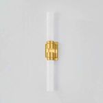 Wall-mounted Glen Oaks Wall Sconce unlit, front view with visible texture on opal glass