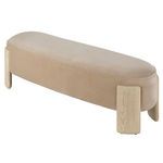 Product Image 1 for Eclair Earl Grey Velvet and Pale Oak Bench from Jamie Young