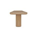 Single column leg front view revealing wood grain texture and bench thickness