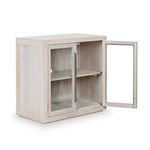 Front view of Bradley cabinet with one door open showing interior adjustable shelves