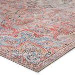 Close angle view of rug edge showing fine weaving and pattern transition