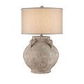 Pompeii Table Lamp slightly tilted showing round finial with terracotta base