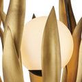 Endymion Chandelier hanging singly with a white background and clear visibility of leaf shapes