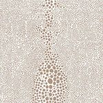 Taupe shagreen pattern wallpaper with matte finish featuring irregular pebble shapes on white background