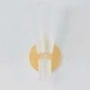 Pine Island Wall Sconce viewed from the front, showing symmetrical floral-shaped glass shade and gold mounting plate