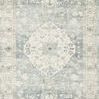 Rosette Denim Fog vintage style rug with a classic medallion pattern in soft denim blue and fog tones, plush texture