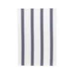 Flat lay of single blueberry striped towel showing full herringbone pattern and rectangular shape