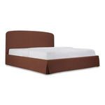 Angled front side view of Joan Queen Storage Bed with mattress
