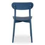 Back view of Kent chair highlighting two visible screws attaching curved backrest