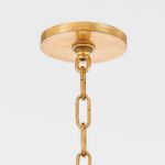 Gold ceiling canopy and chain links for hanging the pendant light