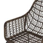 Close-up of black iron footrest and frame base of Bandera Bar Stool
