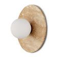 Wall sconce casting soft shadow on white background showing slightly turned stone disc