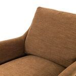 Close-up view of Lynne chair seat and back cushions with brown fabric texture