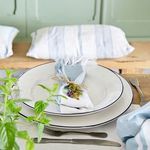 Product Image 3 for Beja Ceramic Stoneware Dinner Plate, Set of 6 - White & Blue from Costa Nova