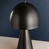 Hopkinton Rechargeable Table Lamp with domed shade and conical base in matte black finish
