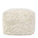Product Image 2 for Sinclair 24" Ivory Fabric Floor Cushion Pouf from Classic Home Furnishings