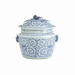 Blue & White Lidded Rice Jar Floral Motif image 2