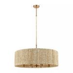 Product Image 3 for Abaca 8 Light Chandelier In Satin Brass With Abaca Rope from Elk Lighting