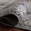 Rolled edge close-up showing texture and soft polyester fibers of Layla Taupe Stone Rug