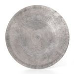 Overhead texture view of the entire round tabletop with concentric pattern in antique nickel