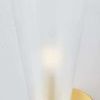 Close-up of frosted glass shade texture and gold metal clasp on Pine Island Wall Sconce
