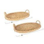 Product Image 7 for Decorative Handwoven 24" & 28" Oval Seagrass & Rattan Trays with Handles (Set of 2 Sizes) from Creative Co-Op