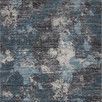 Top-down view of full Samra Dove / Sky Rug showing complete abstract pattern in blue and gray tones
