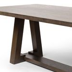 Close-up side angle on Silverton Dining Table showing leg and stretcher joint details