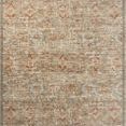 Heritage Grey / Sunset traditional rug with vintage-inspired muted grey, orange, and beige motifs in variable-pile texture