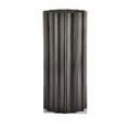 Kanti Accent Table iron end table in graphite with fluted cylindrical shape and subtle darkening ombré finish