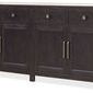 Driftwood Buffet shown from a straighter angle highlighting metal round drawer knobs and vertical door handles
