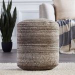 Product Image 1 for Duro Stripes Gray/ Brown Cylinder Pouf from Jaipur 